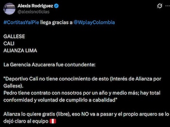 Pedro Gallese – Nicolás Díaz - Alianza Lima – Deportivo Cali – Liga 1 – Perú – deportes – 20 julio