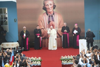 Encuentro con sacerdotes, religiosos y religiosas, seminaristas de las circunscripciones eclesiásticas del norte de Perú. (Facebook: Papa Francisco en el Perú)