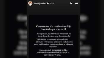 Sheila Gándara reaccionó en redes sociales con un mensaje que fue percibido como una advertencia directa a Juanda Caribe - crédito @sheilafgandara/ Instagram