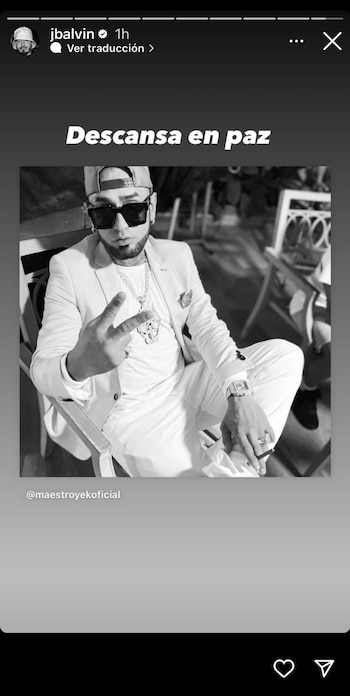 Dedicatoria de J Balvin frente