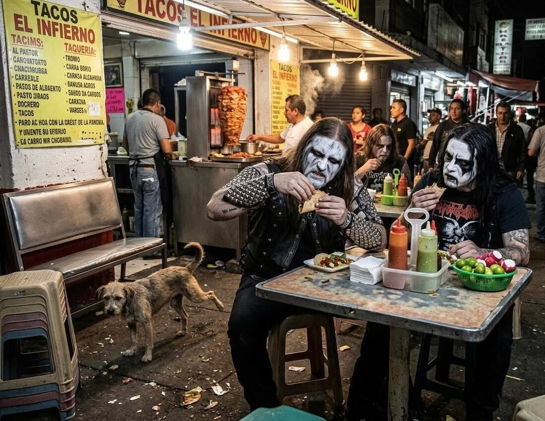 Fans y usuarios de redes sociales coomentaron las desventuras de Nargaroth en su tour por México, llevando el humor hasta la edición ficticia de la nacionalidad de su líder. (Facebook Nargaroth)