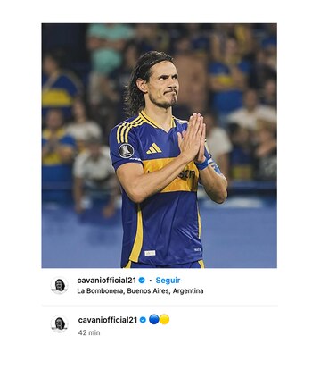 El posteo de Cavani
