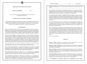 El borrador propone derogar la Resolución 8558 de 2025 y modificar la Resolución 5488 de 2022 para restablecer la exención de visa a Israel - crédito Ministerio de Relaciones Exteriores Colombia