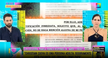 Pamela Franco compara a Domínguez y Cueva y genera debate sobre la paternidad. Captura: Amor y Fuego.
