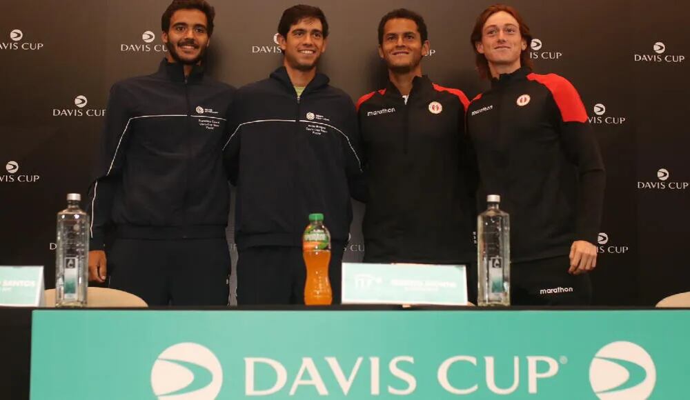 Francisco Cabral, Nuno Borges, Juan Pablo Varillas e Ignacio Buse, los participantes en la Copa Davis. - Crédito: Federación Peruana de Tenis