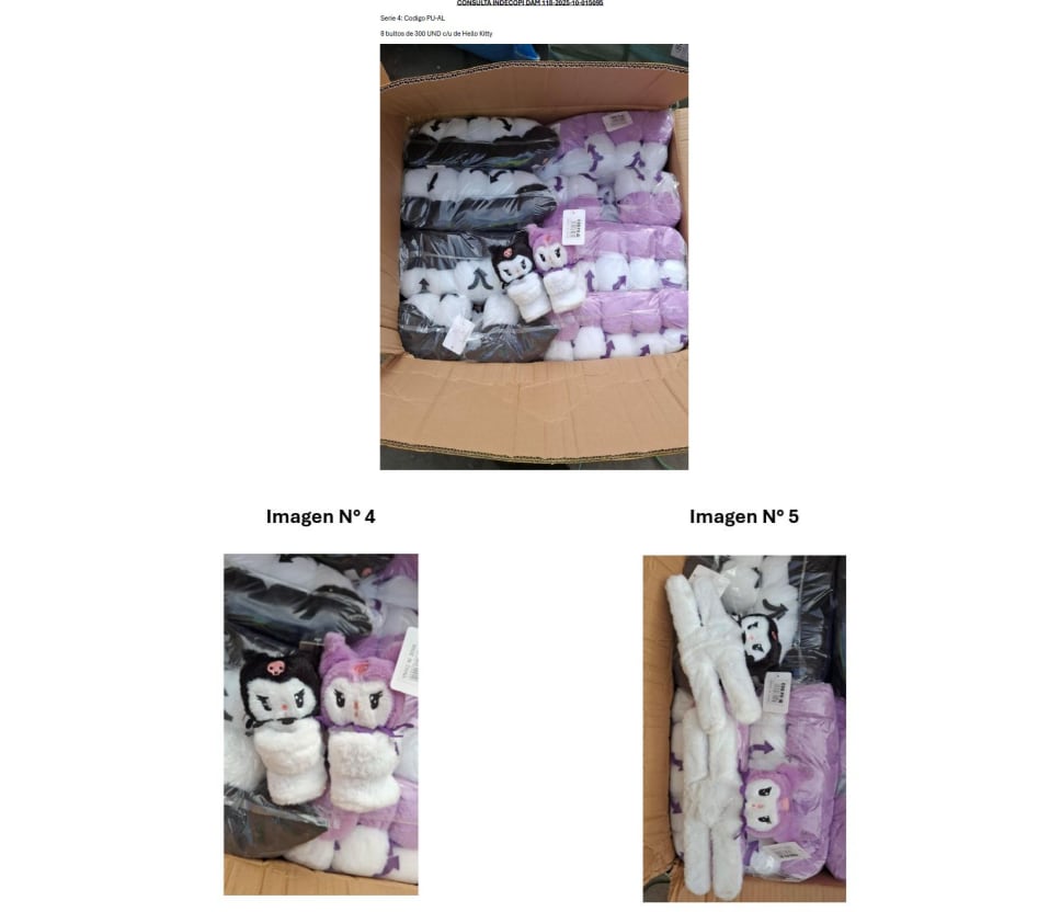 Algunos de los productos de Kuromi observados. Foto: Indecopi