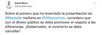 Críticas a Marbelle por su concierto en Villavicencio, Meta. Captura de pantalla