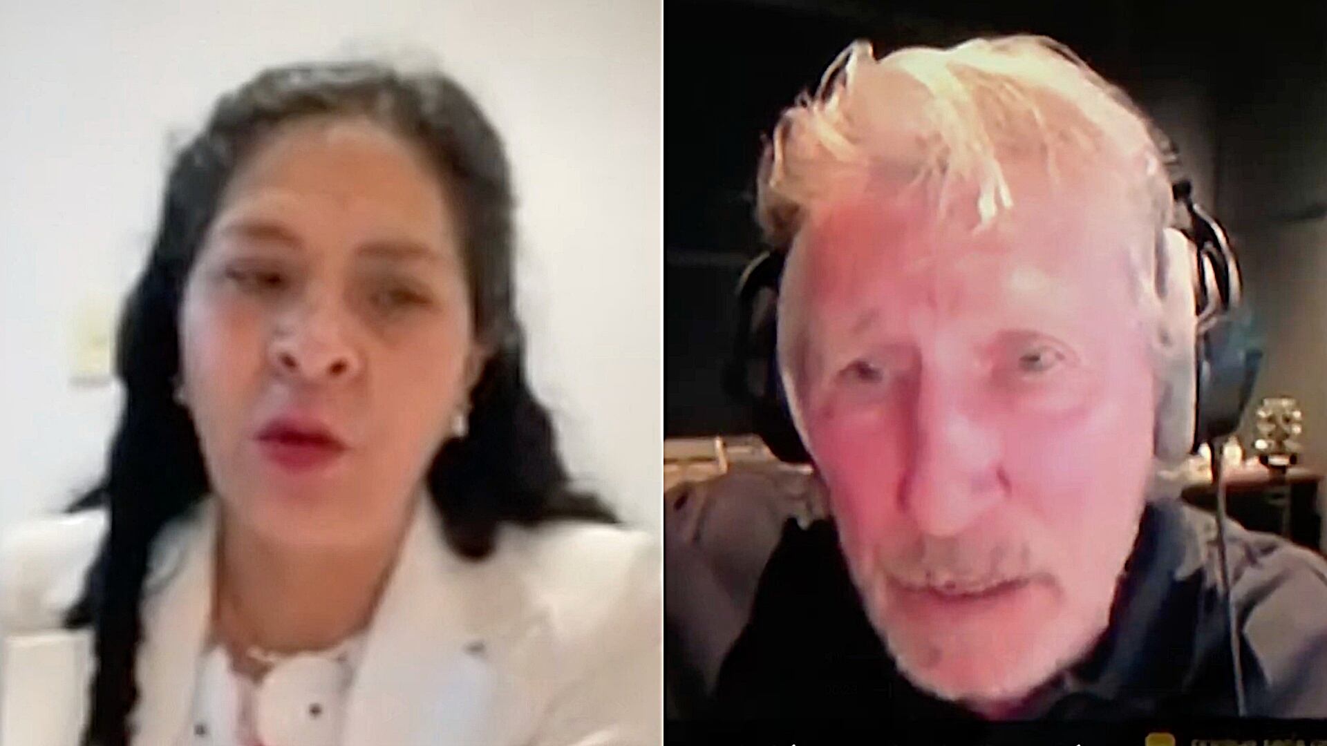 Lilia Paredes participó junto a Roger Waters en una conferencia web a favor del expresidente Pedro Castillo. Foto: captura