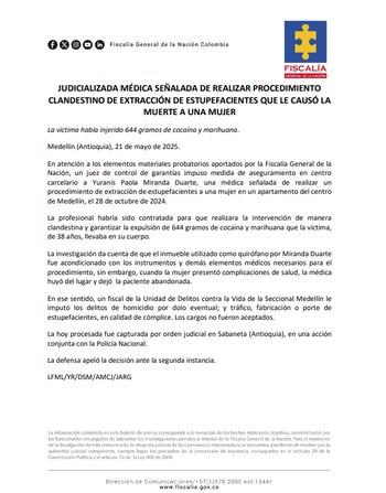 La Fiscalía envió a la