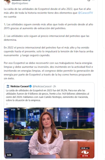 Petro habló sobre las utilidades