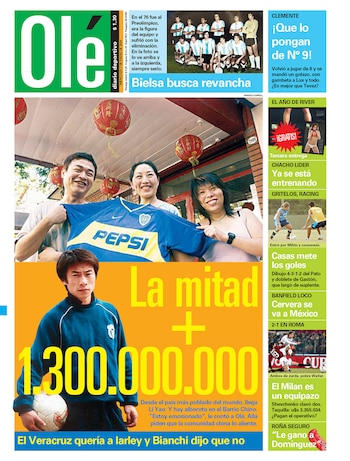 La tapa del diario Olé