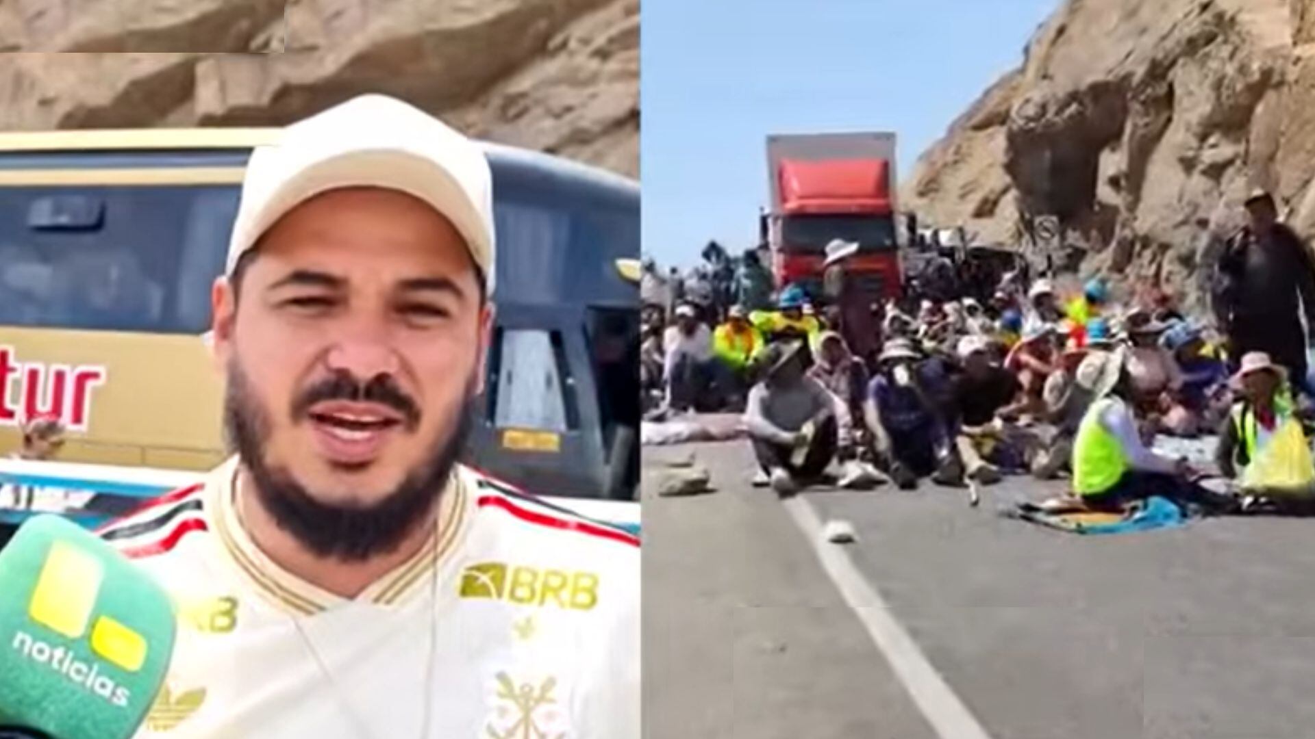 Hinchas brasileños quedan varados por bloqueo de carretera en Arequipa y suplican para llegar a Brasil