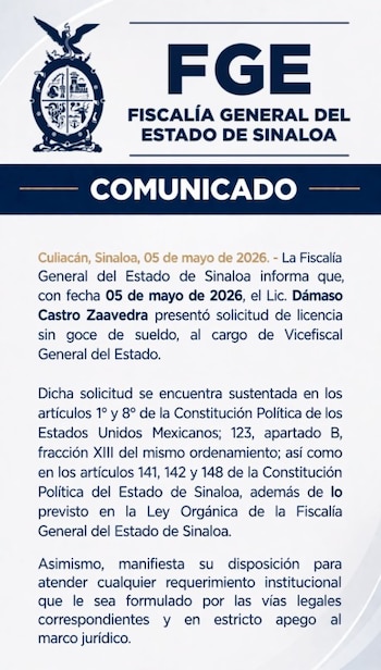 Cumunicado de la FGE.