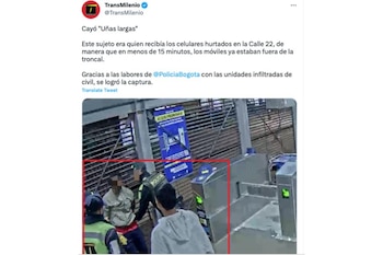 Trino de TransMilenio sobre captura de "Uñas largas".
