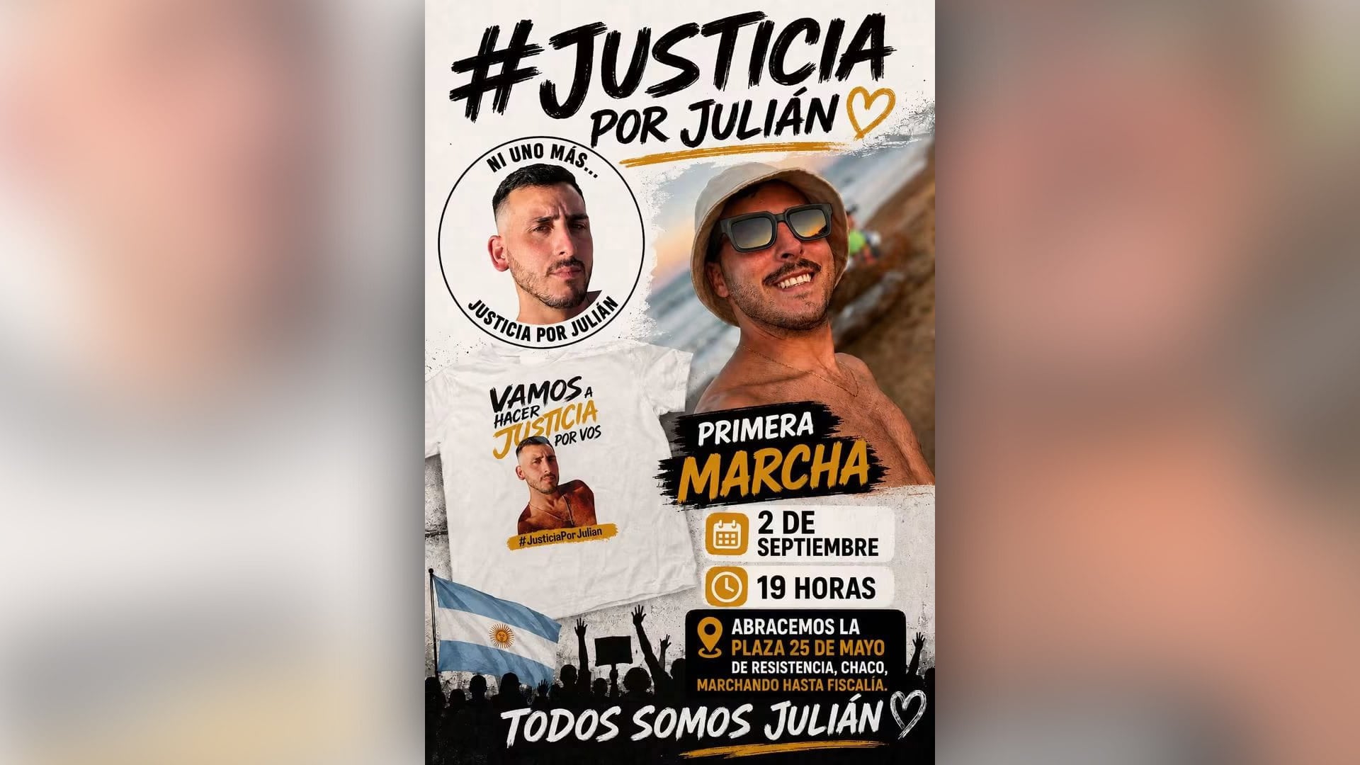 La familia de Julián organizó una marcha para pedir justicia por el joven