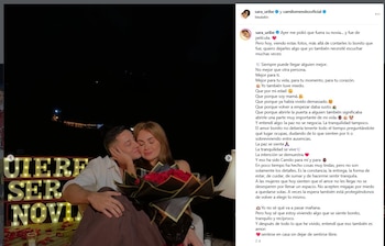 Antes de confirmar su relación, Sara Uribe reflexionó sobre los temores que tuvo al momento de darle una nueva oportunidad al amor - crédito @sara_uribe/Instagram