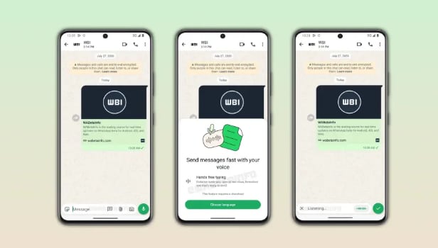 WhatsApp prueba nueva función de dictado mendiante voz. (WABetaInfo)