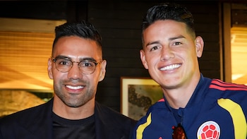 Radamel Falcao visitó la concentración de la selección Colombia antes del viaje para la Copa Mundial de la FIFA 2026