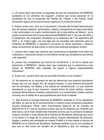 Noroña recriminó el papel de