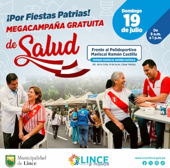 La campaña de salud comenzará a partir de las 9 horas - Créditos: Muncipalidad de Lince.