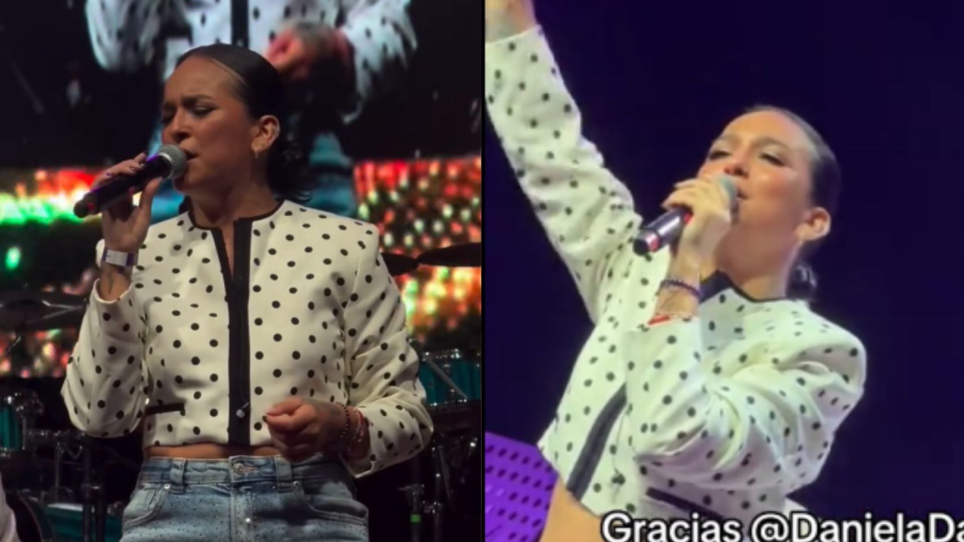 Daniela Darcourt se retiró molesta del escenario en Barcelona tras recorte de su show y asistentes reclaman