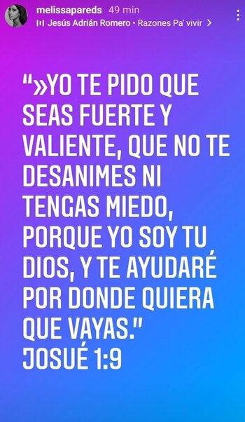 Melissa Paredes y su mensaje