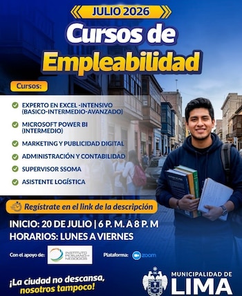 Los cursos son completamente gratuitos, mientras que la certificación digital será opcional y tendrá un costo social de S/60 - Créditos: Municipalidad de Lima.
