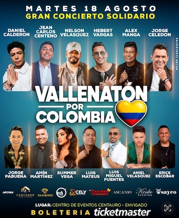 Algunas de las principales figuras del vallenato se reunirán en Envigado para apoyar a las víctimas del terremoto del 10 de agosto - crédito @nelsonvelasquezoficial/Instagram