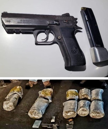 El decomiso de droga, armas