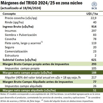 Los resultados del trigo siguen