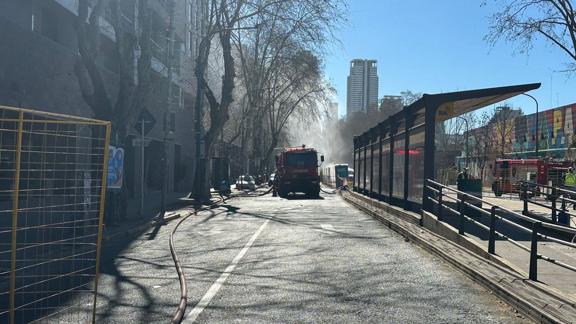 El escape de gas, en Palermo (Crédito: Infobae).