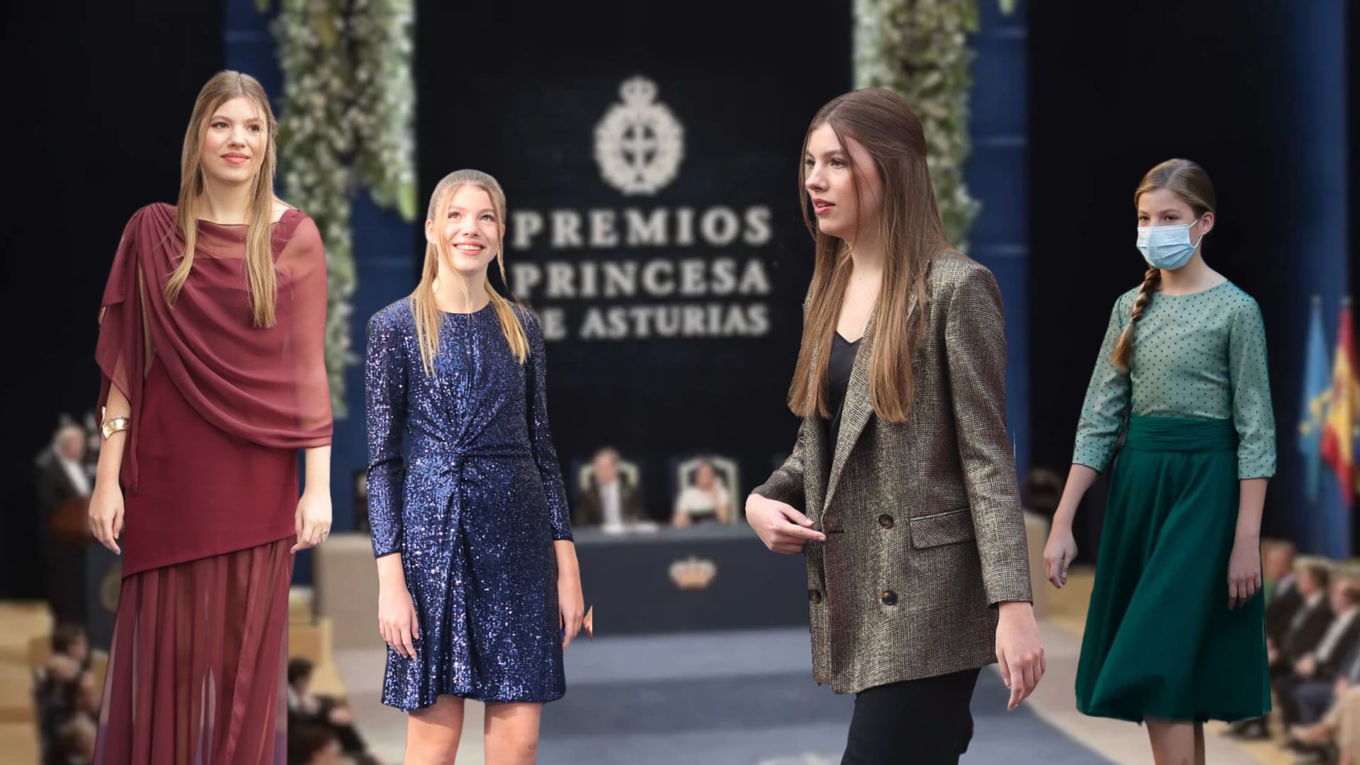 La infanta Sofía en los Premios Princesa de Asturias (MONTAJE INFOBAE).