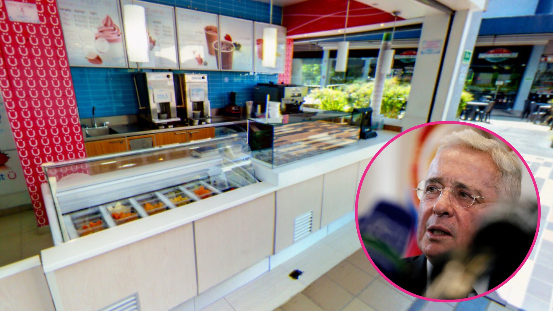 Uribe además de helado también celebró con empanadas - crédito Mariano Vimos / Colprensa | Google Maps