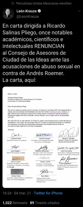 A través de una carta