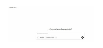 La interfaz de ChatGPT-4.5.
