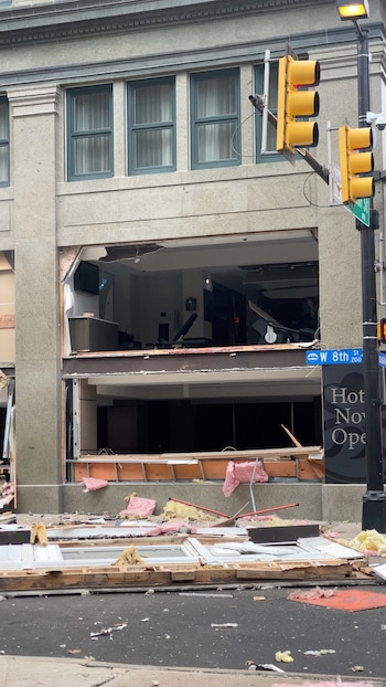 Una vista de los daños