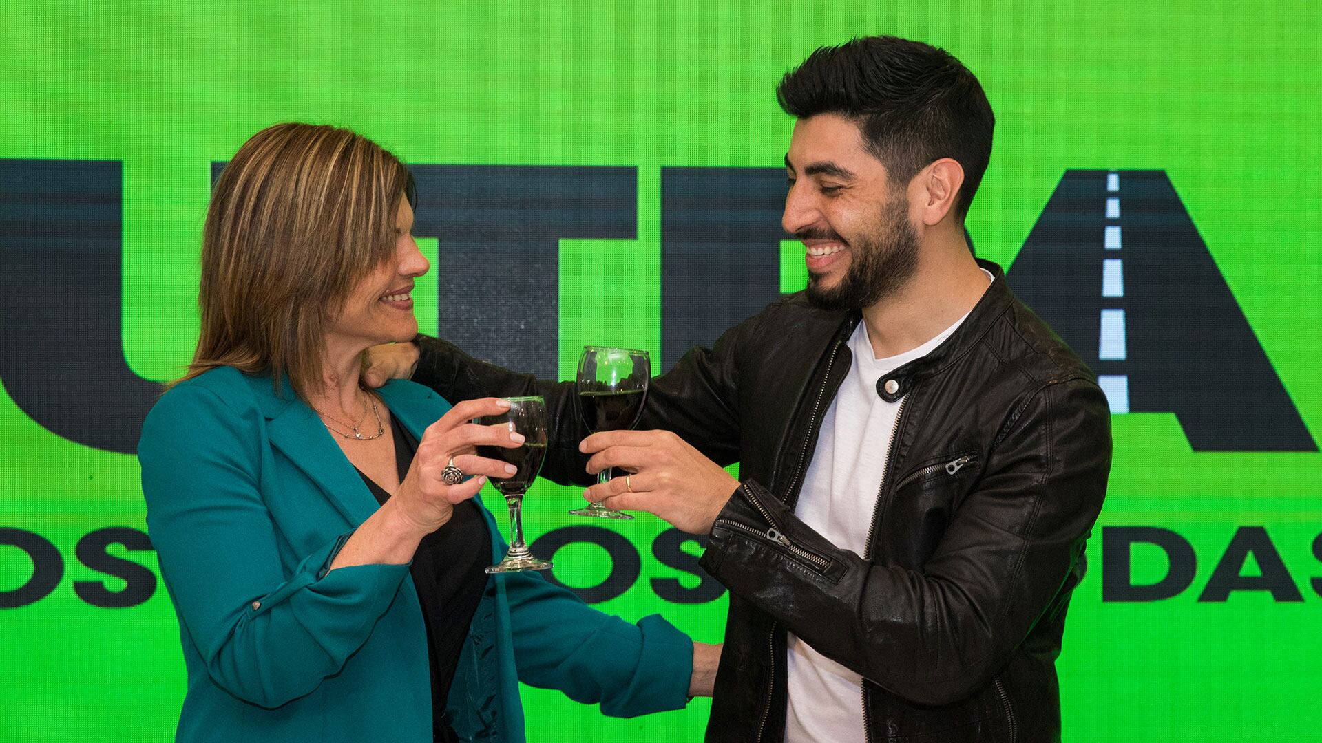 Florencia Cañabate y Facundo Moyano, los líderes del Sindicato de Peajes, donde se votará en octubre