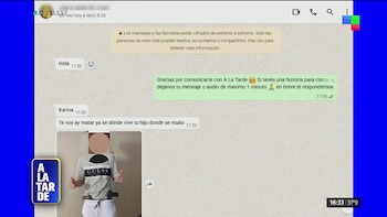 Los mensajes, exhibidos en pantalla,