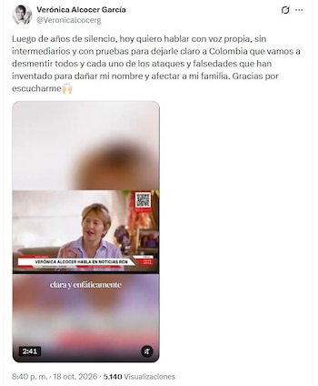 Verónica Alcocer señaló que con pruebas se defendió de los señalamientos que hay en su contra - crédito @Veronicalcocerg/X