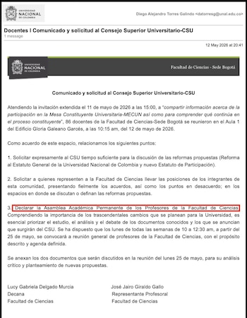 El comunicado oficial advirtió sobre la necesidad de priorizar el estudio, análisis y debate de los documentos relacionados con las reformas universitarias - crédito suministrado a Infobae