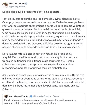 El presidente Gustavo Petro contradijo