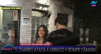 Actor Rodrigo Brand agrede a prensa de Magaly TV tras ampay con Mayra Goñi. Captura: Magaly Tv La Firme.