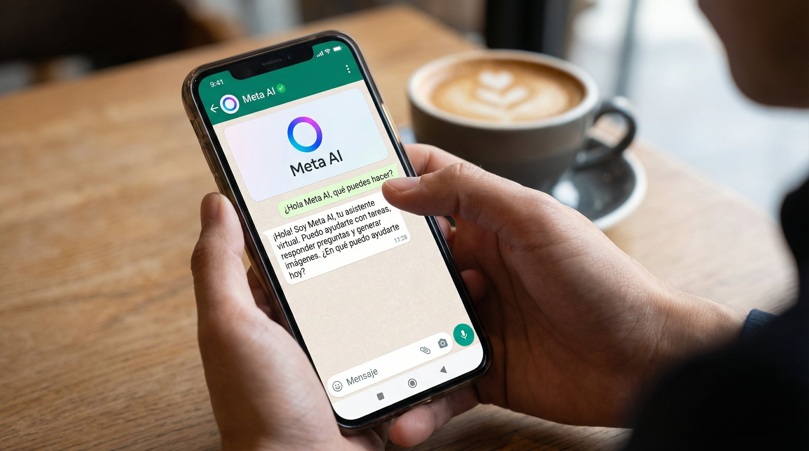 Meta AI actúa como un contacto adicional en WhatsApp, identificado por un círculo azul, y puede participar en chats grupales mediante el comando “@MetaAI”. (Imagen Ilustrativa Infobae)