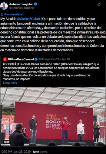 Antonio Sanguino criticó afirmaciones de