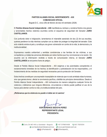 El Partido ASI se pronunció