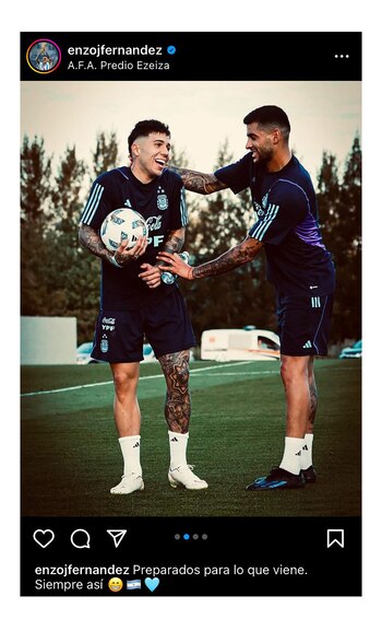 El posteo de Enzo Fernández