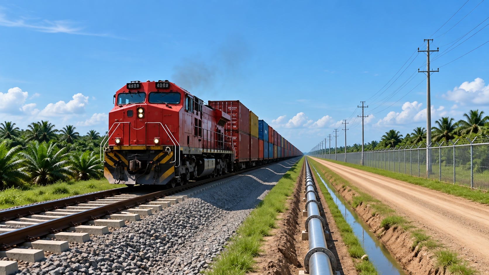 La franja de 60 metros podría albergar las vías del tren junto con infraestructura eléctrica, tuberías de agua y redes de telecomunicaciones. Captura de video