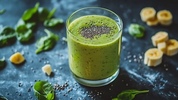 Bebida saludable con ingredientes vegetales y semillas, aporta fibra, potasio, hierro y omega-3 en una mezcla cremosa. – (Imagen Ilustrativa Infobae)