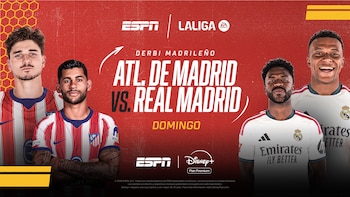 El derbi madrileño por LaLiga estará disponible por ESPN Y Disney Plus.