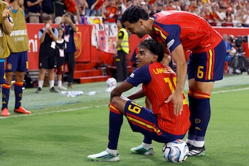 Lamine Yamal. (EFE/Julio Muñoz)